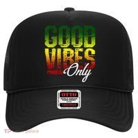 Reggae Good Vibes Only Jamaica One Love Rasta Hat thumb 0