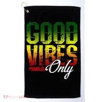 Reggae Good Vibes Only Jamaica One Love Rasta Golf Towel thumb 0