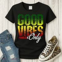 Reggae Good Vibes Only Jamaica One Love Rasta Women's T-Shirt thumb 3