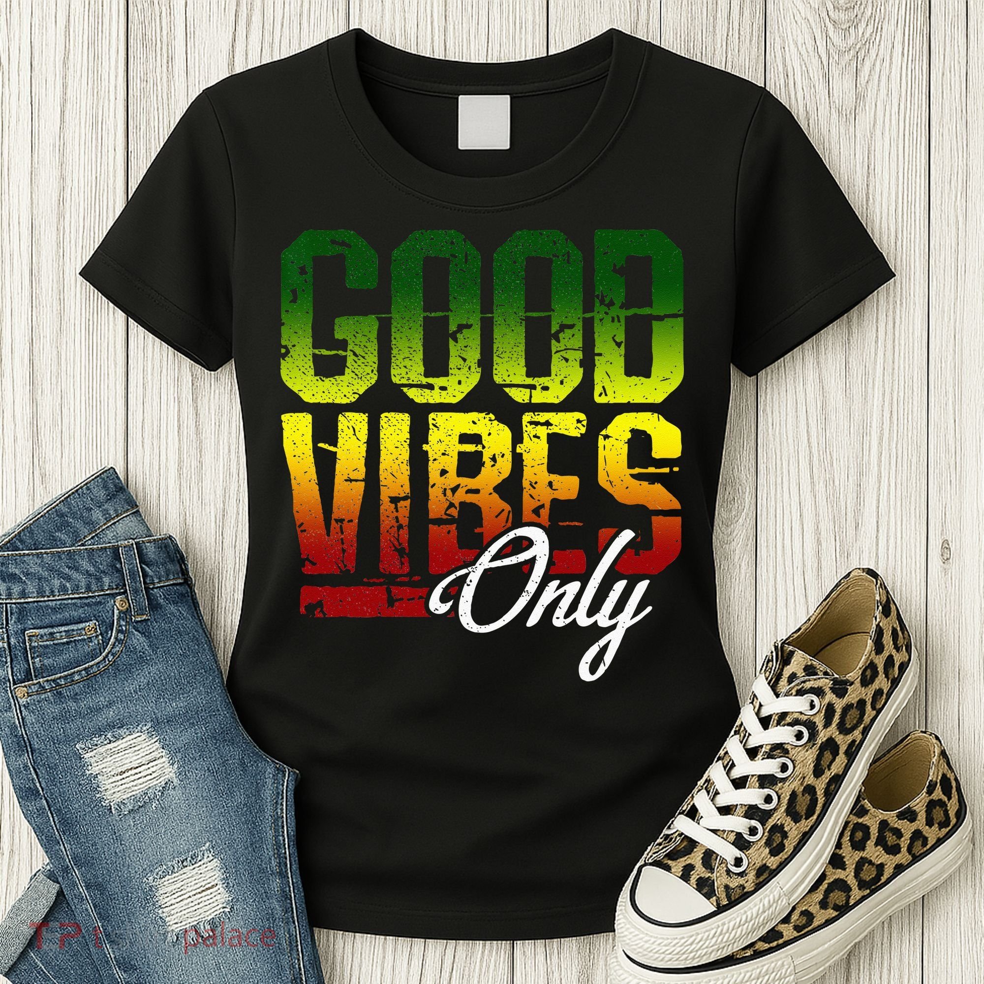 Reggae Good Vibes Only Jamaica One Love Rasta Women's T-Shirt