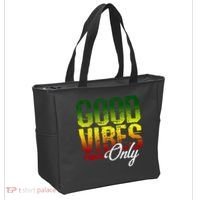 Reggae Good Vibes Only Jamaica One Love Rasta Tote Bag thumb 2