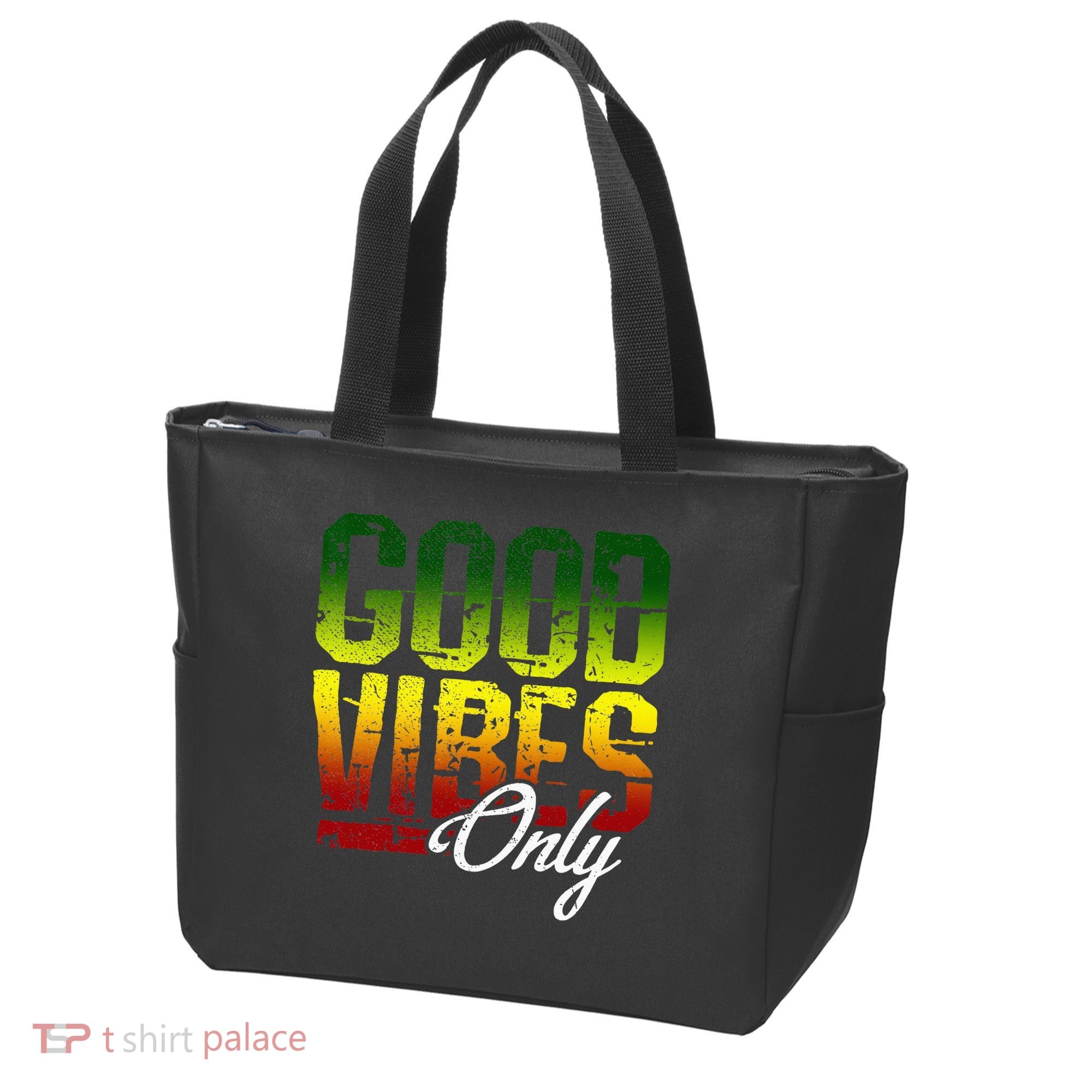 Reggae Good Vibes Only Jamaica One Love Rasta Tote Bag