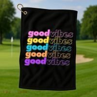 Retro Good Vibes Golf Towel thumb 1