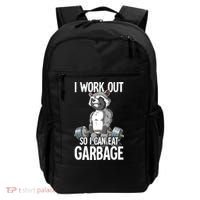 Raccoon Gym Weight Training I Work Out So I Can Eat Garbage Backpack thumb 0