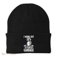 Raccoon Gym Weight Training I Work Out So I Can Eat Garbage Beanie thumb 0