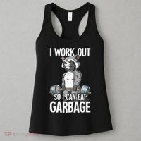 Raccoon Gym Weight Training I Work Out So I Can Eat Garbage Women's Tank Top thumb 3