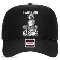 Raccoon Gym Weight Training I Work Out So I Can Eat Garbage Hat thumb 0