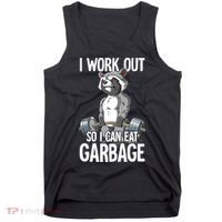 Raccoon Gym Weight Training I Work Out So I Can Eat Garbage Tank Top thumb 0