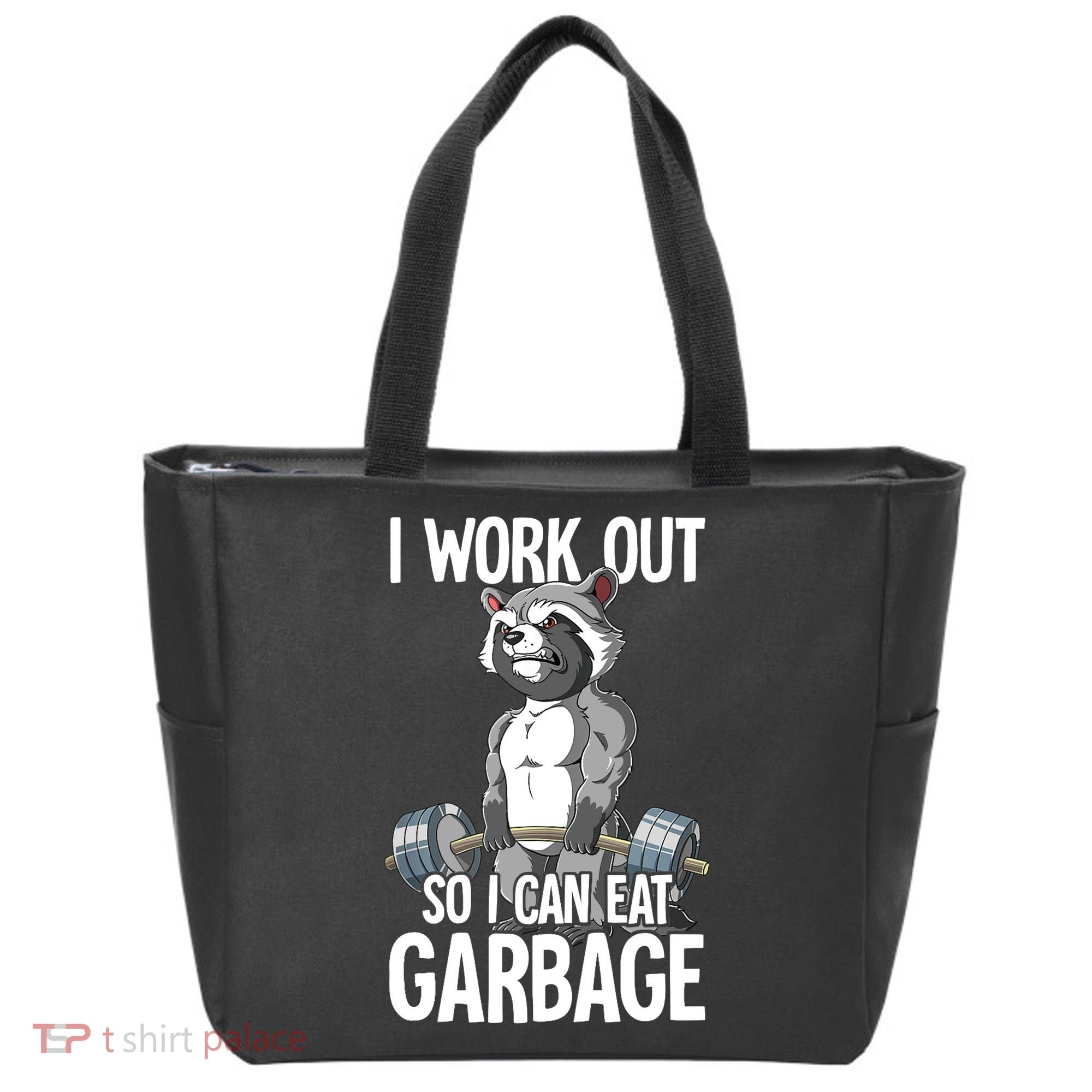Raccoon Gym Weight Training I Work Out So I Can Eat Garbage Tote Bag