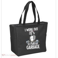 Raccoon Gym Weight Training I Work Out So I Can Eat Garbage Tote Bag thumb 2