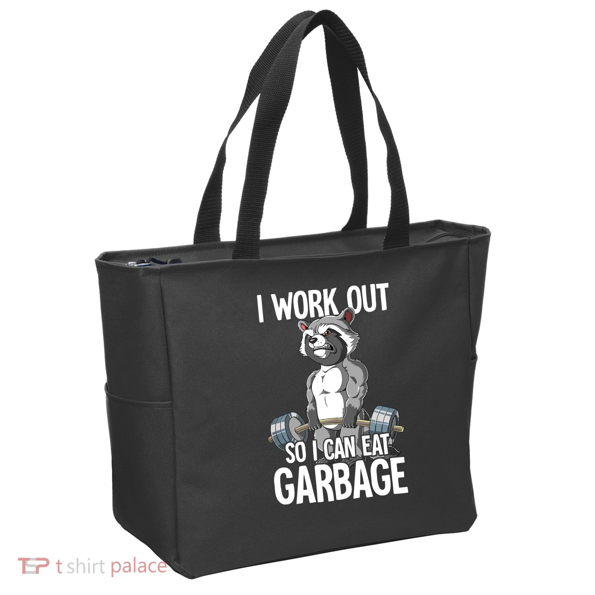 Raccoon Gym Weight Training I Work Out So I Can Eat Garbage Tote Bag