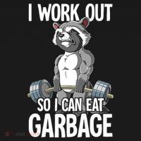 Raccoon Gym Weight Training I Work Out So I Can Eat Garbage Ornament thumb 1