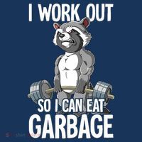 Raccoon Gym Weight Training I Work Out So I Can Eat Garbage Long Sleeve Shirt thumb 2