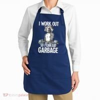 Raccoon Gym Weight Training I Work Out So I Can Eat Garbage Apron thumb 2