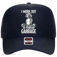 Raccoon Gym Weight Training I Work Out So I Can Eat Garbage Hat thumb 0