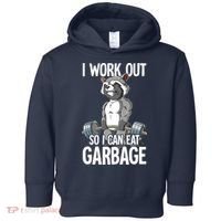 Raccoon Gym Weight Training I Work Out So I Can Eat Garbage Toddler Hoodie thumb 0