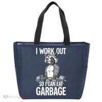 Raccoon Gym Weight Training I Work Out So I Can Eat Garbage Tote Bag thumb 0