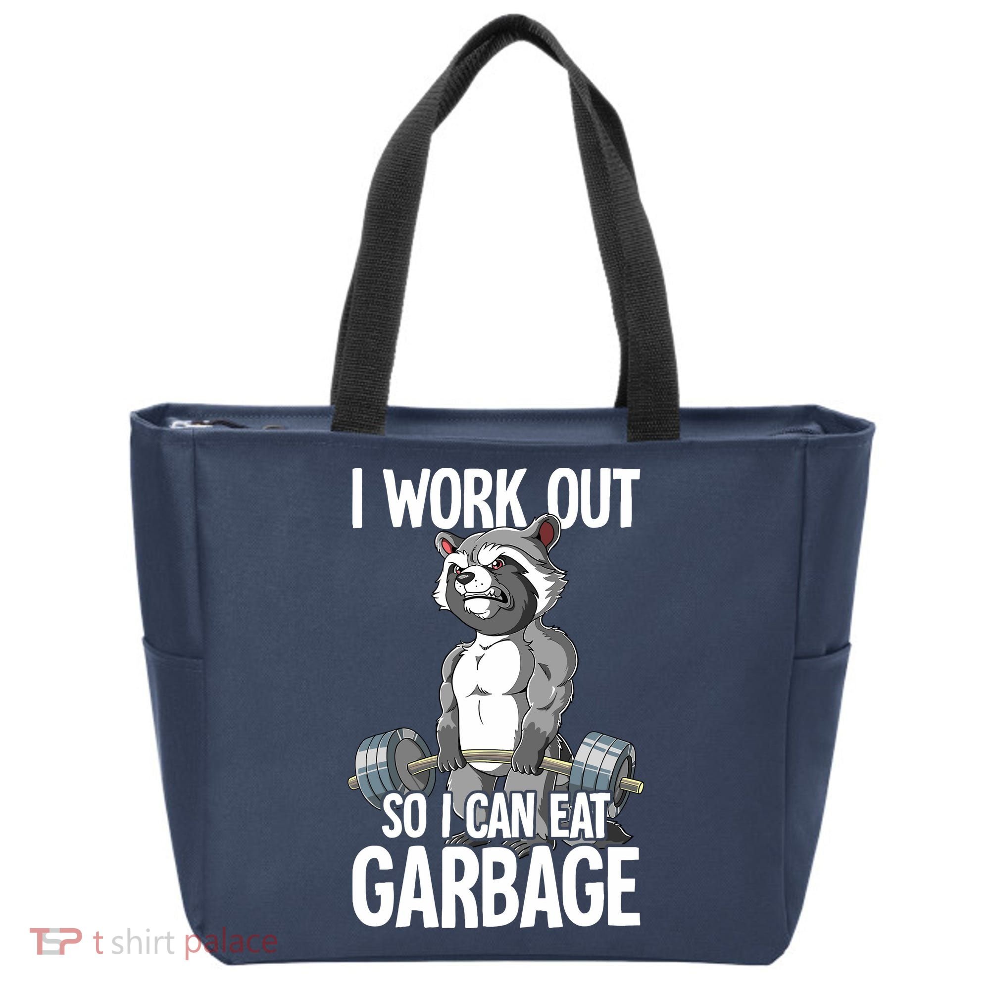 Raccoon Gym Weight Training I Work Out So I Can Eat Garbage Tote Bag