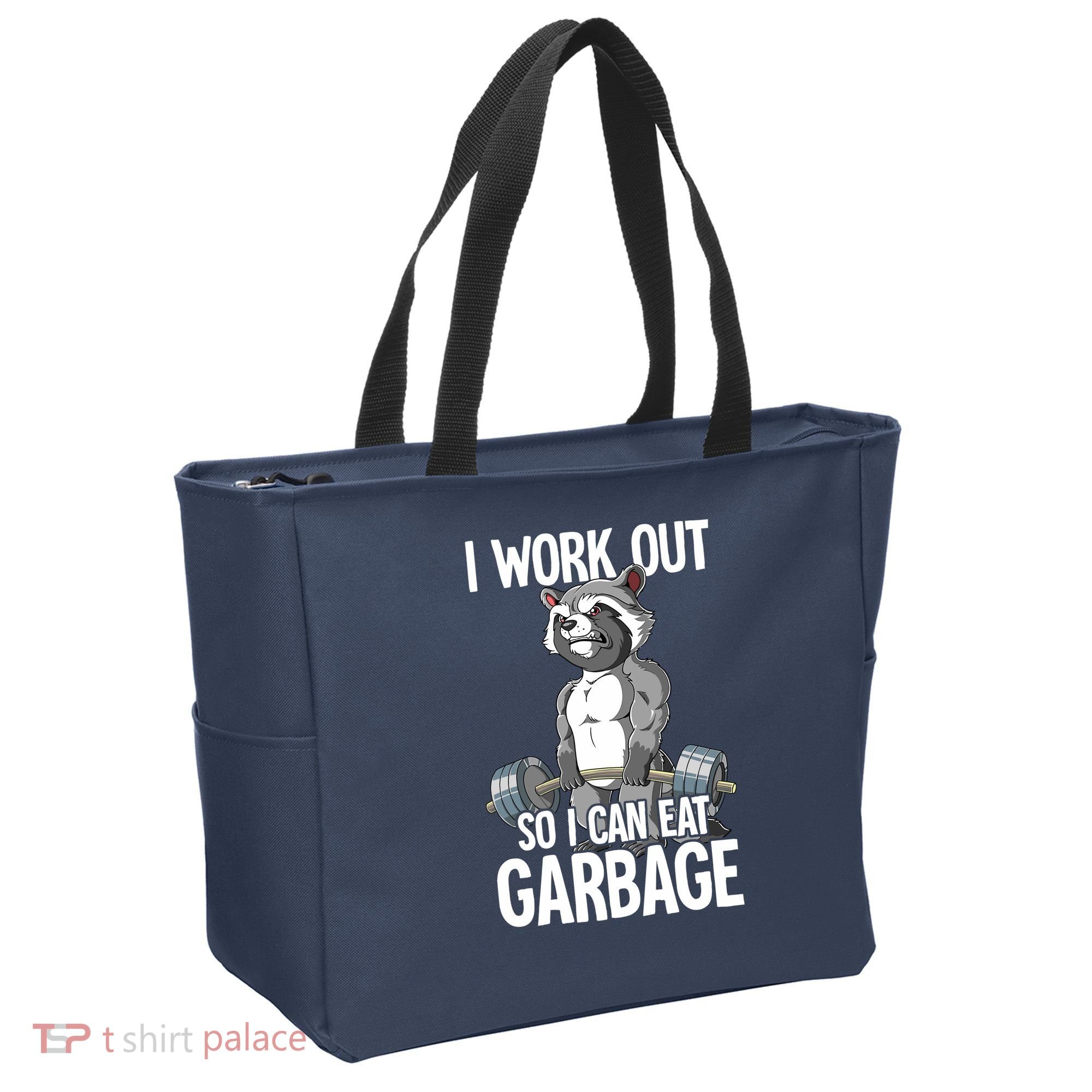 Raccoon Gym Weight Training I Work Out So I Can Eat Garbage Tote Bag