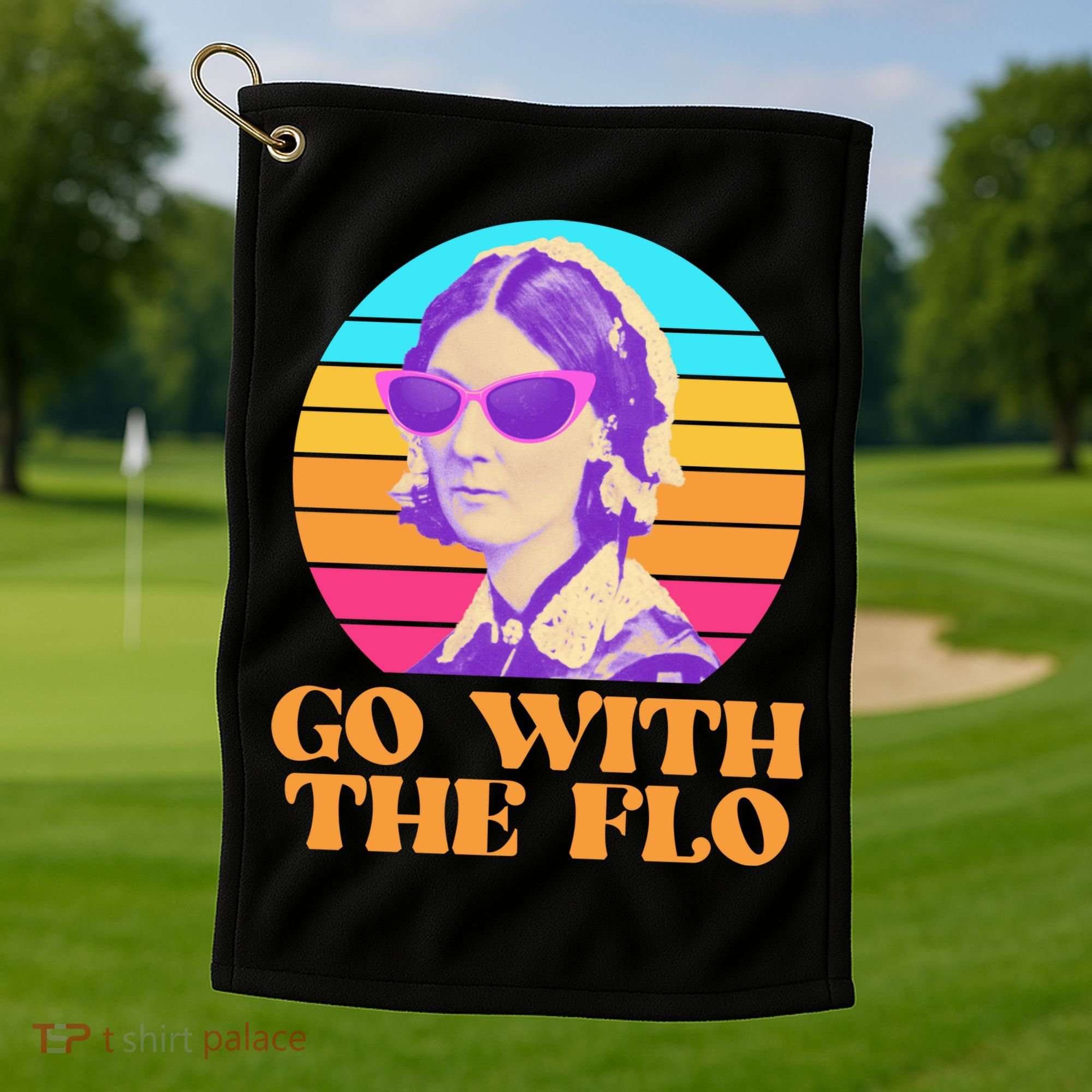 Retro Go With The Flow Nurse Practitioner Florence Nightingale Golf Towel