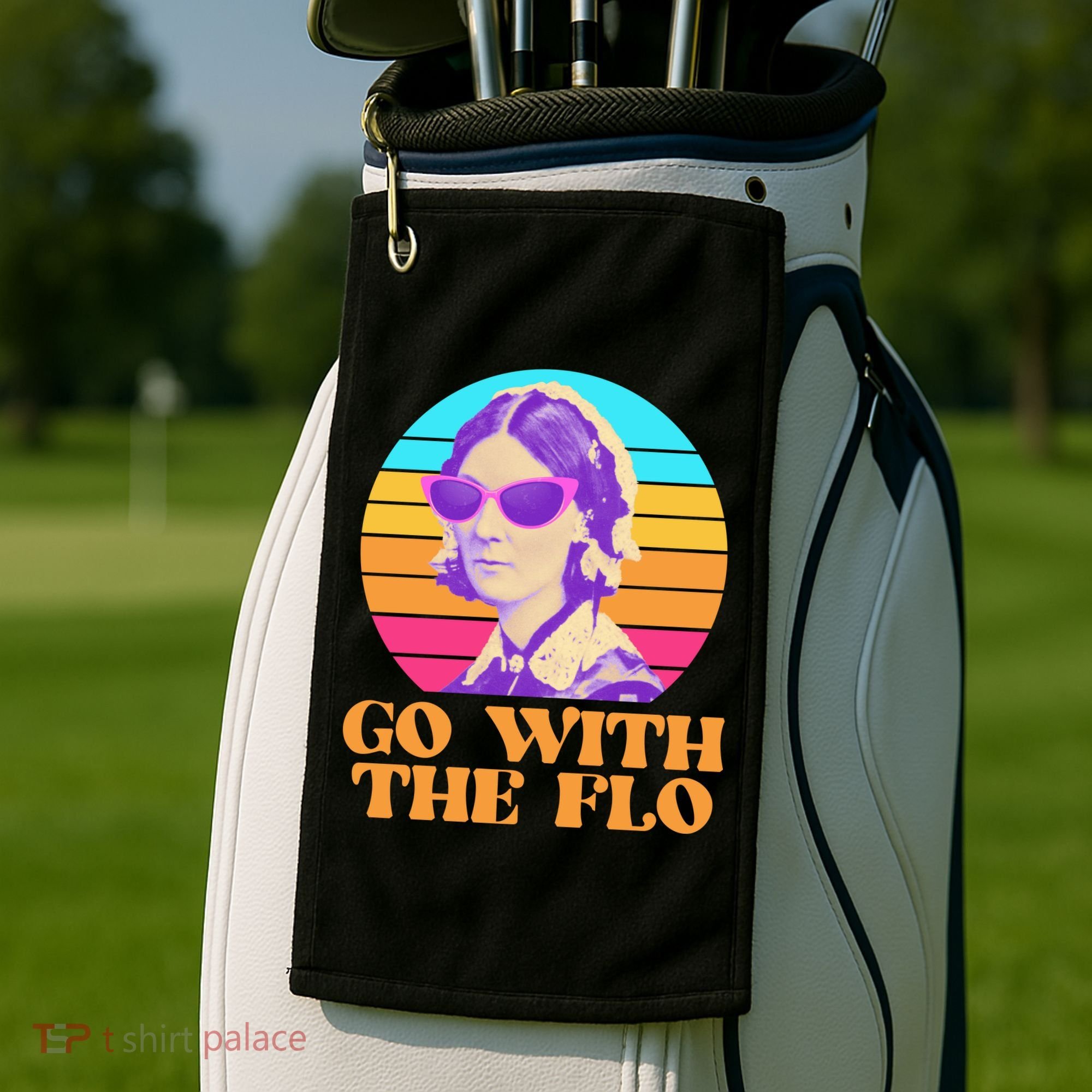 Retro Go With The Flow Nurse Practitioner Florence Nightingale Golf Towel