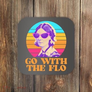 Retro Go With The Flow Nurse Practitioner Florence Nightingale Coaster
