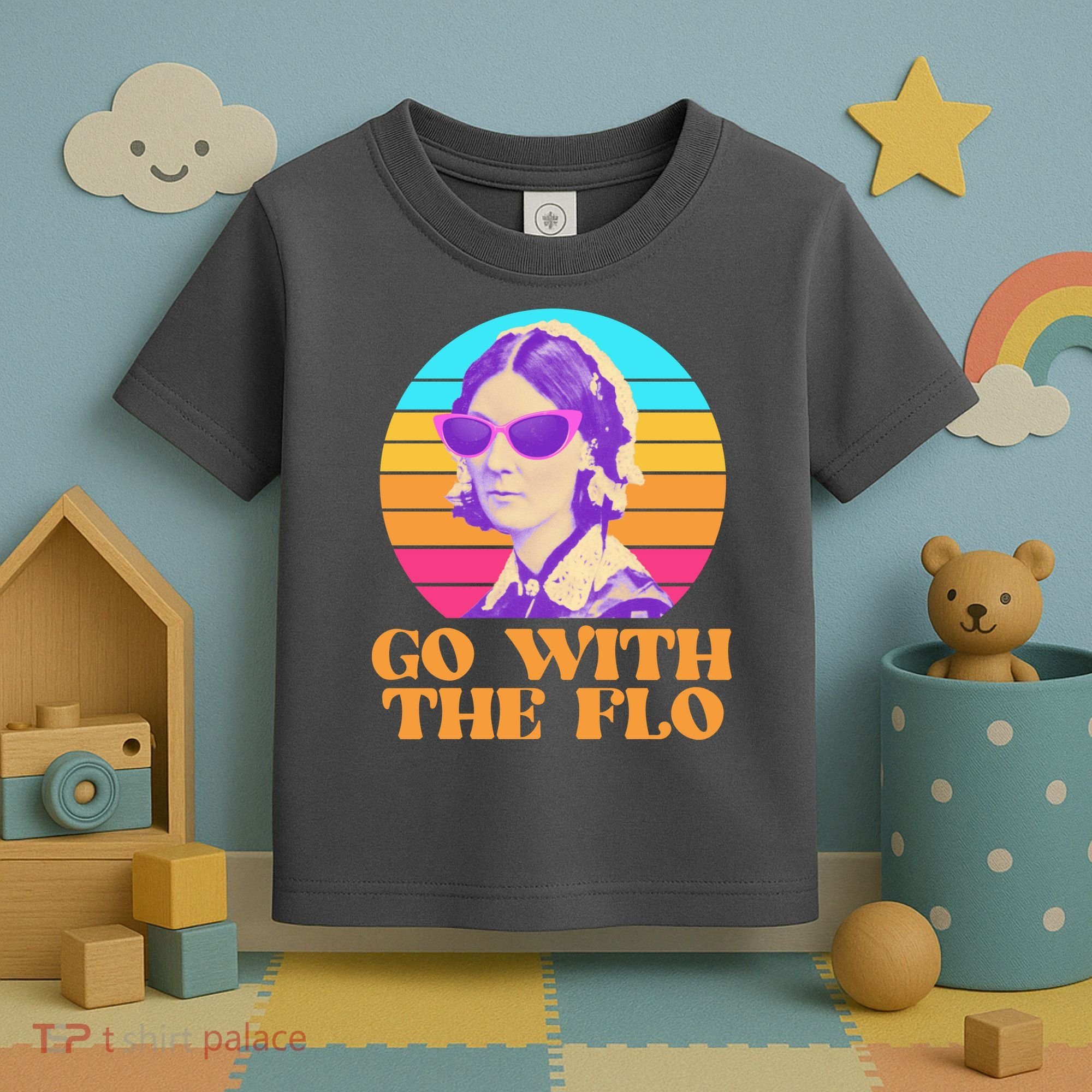 Retro Go With The Flow Nurse Practitioner Florence Nightingale Toddler T-Shirt