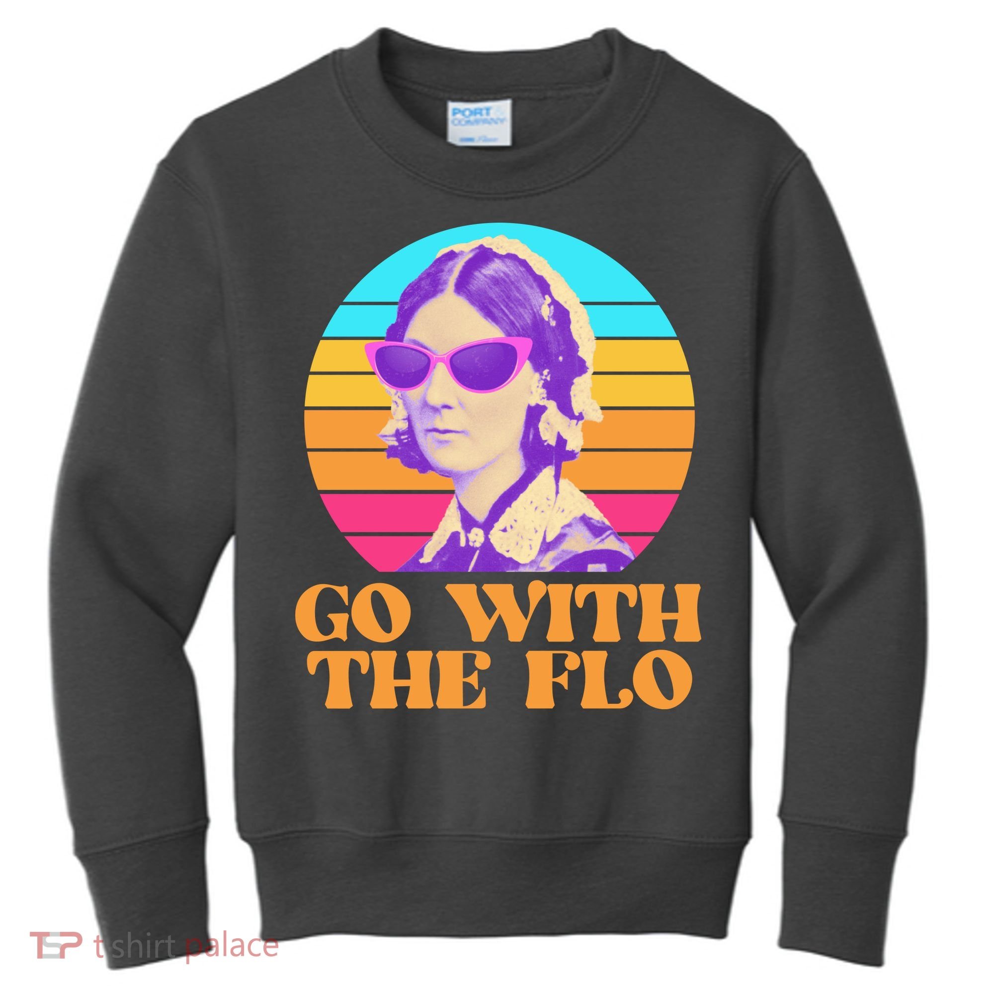 Retro Go With The Flow Nurse Practitioner Florence Nightingale Kids Sweatshirt