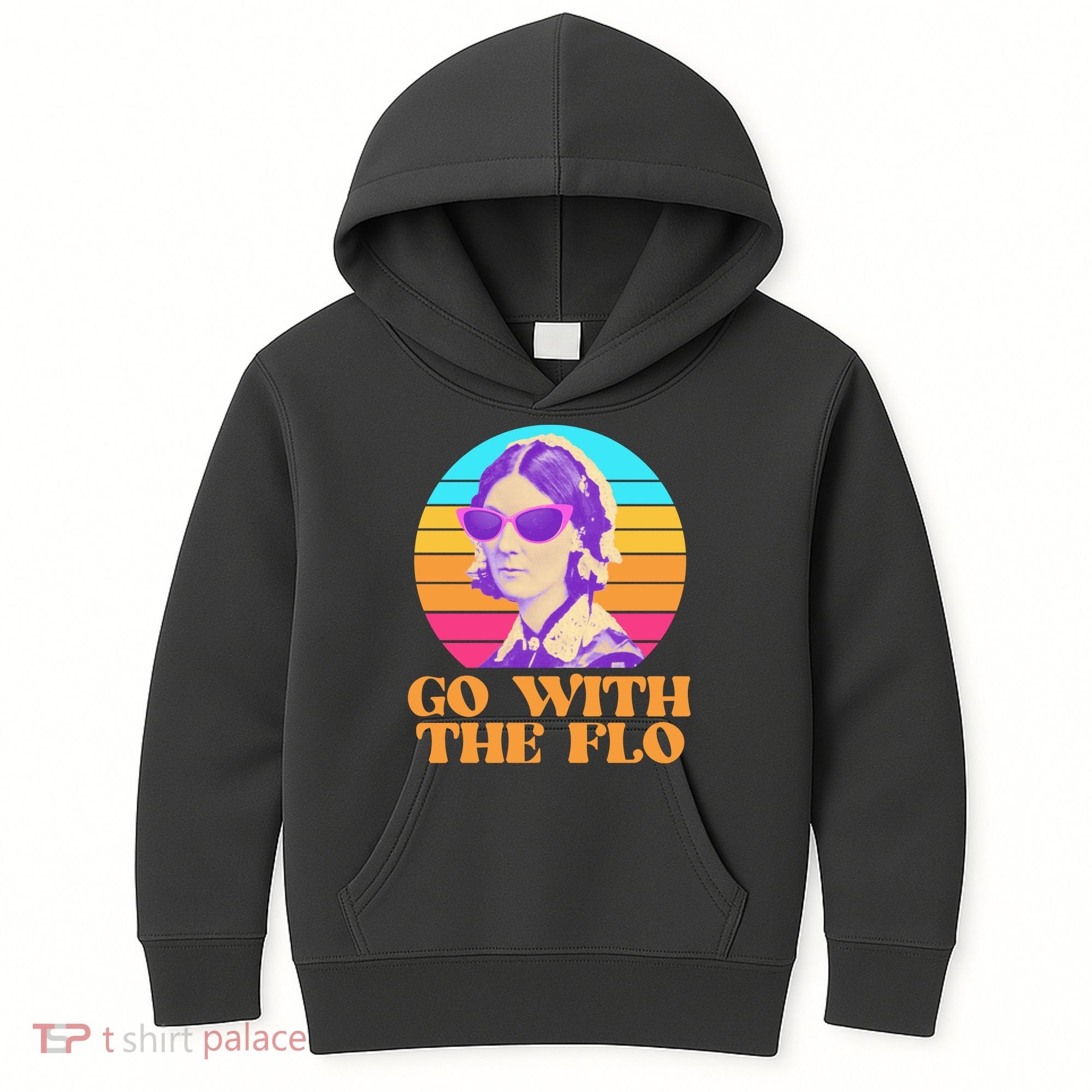 Retro Go With The Flow Nurse Practitioner Florence Nightingale Kids Hoodie