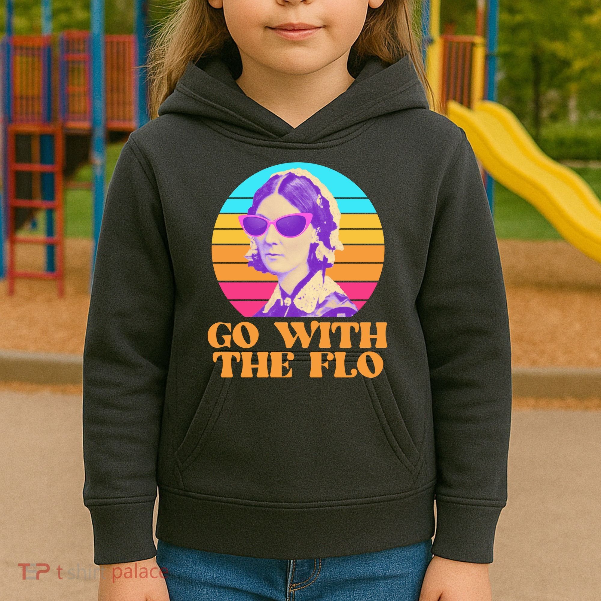 Retro Go With The Flow Nurse Practitioner Florence Nightingale Kids Hoodie