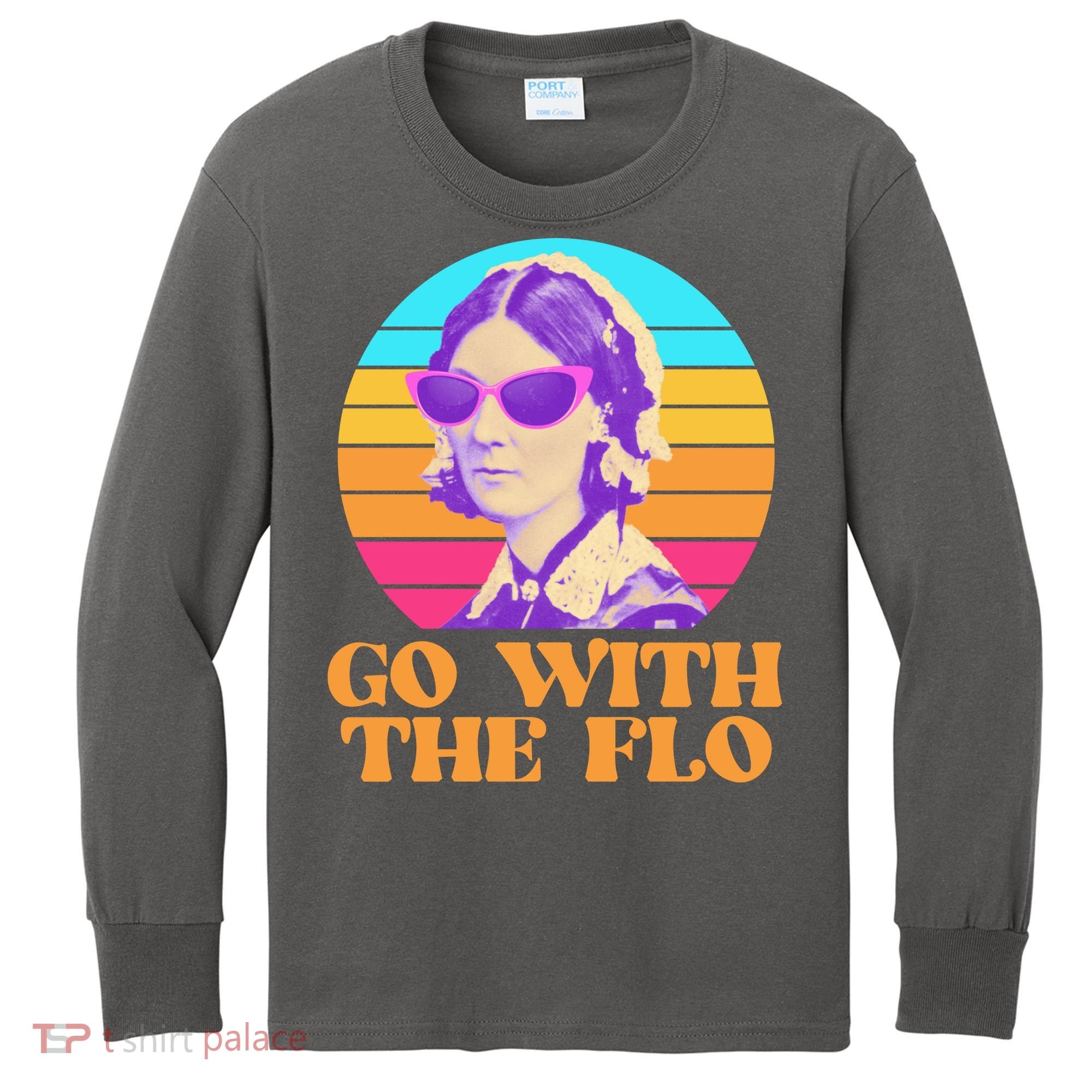 Retro Go With The Flow Nurse Practitioner Florence Nightingale Kids Long Sleeve Shirt