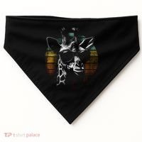 Retro Giraffe Wearing Sun Glasses USA-Made Doggie Bandana thumb 0