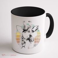 Retro Giraffe Wearing Sun Glasses Coffee Mug thumb 1