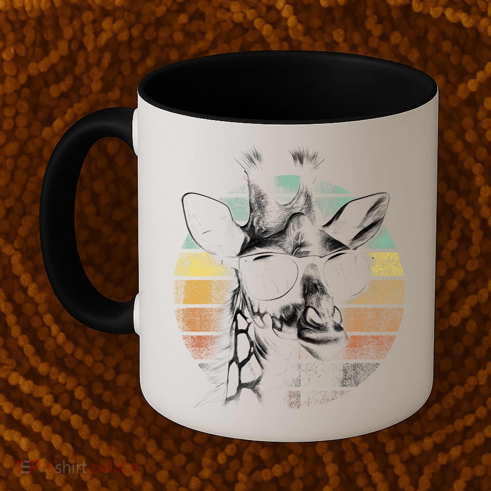 Retro Giraffe Wearing Sun Glasses Coffee Mug