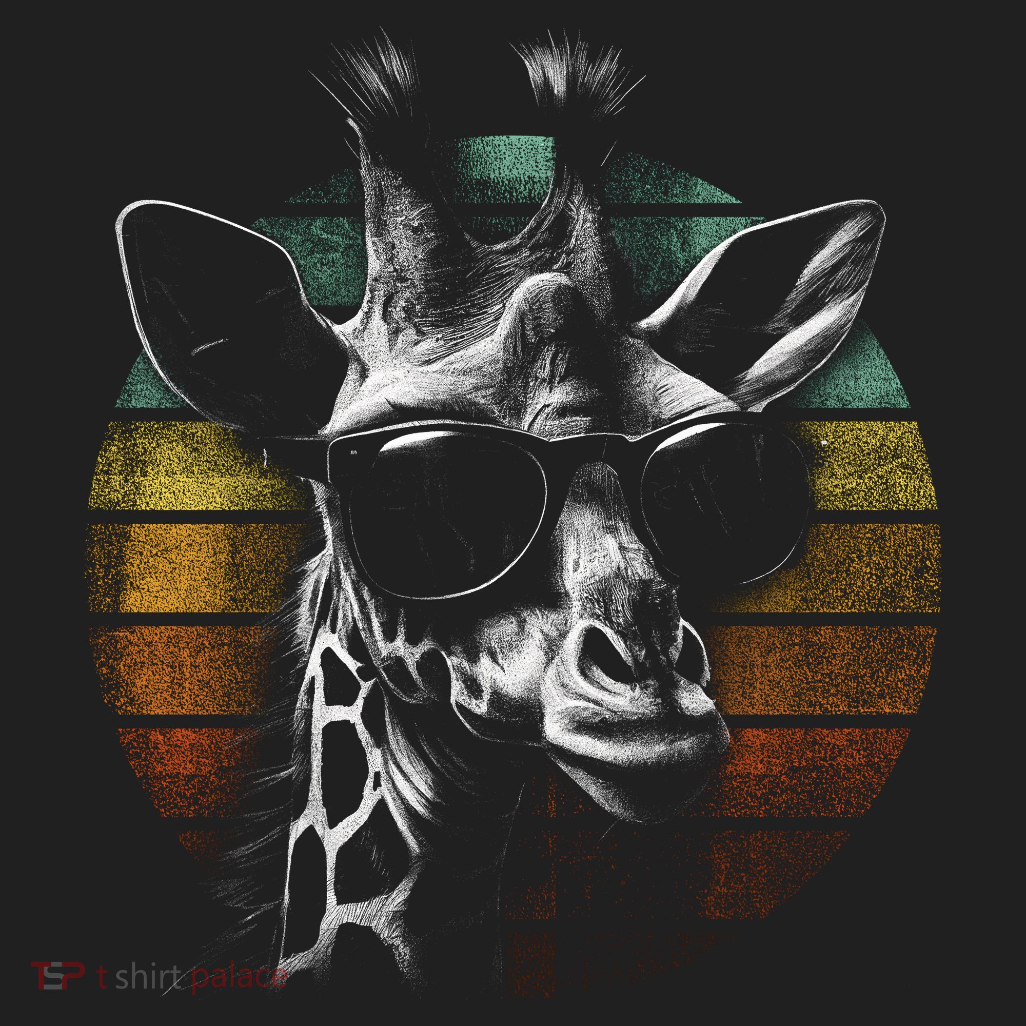 Retro Giraffe Wearing Sun Glasses Beanie