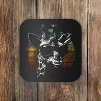 Retro Giraffe Wearing Sun Glasses Coaster thumb 0