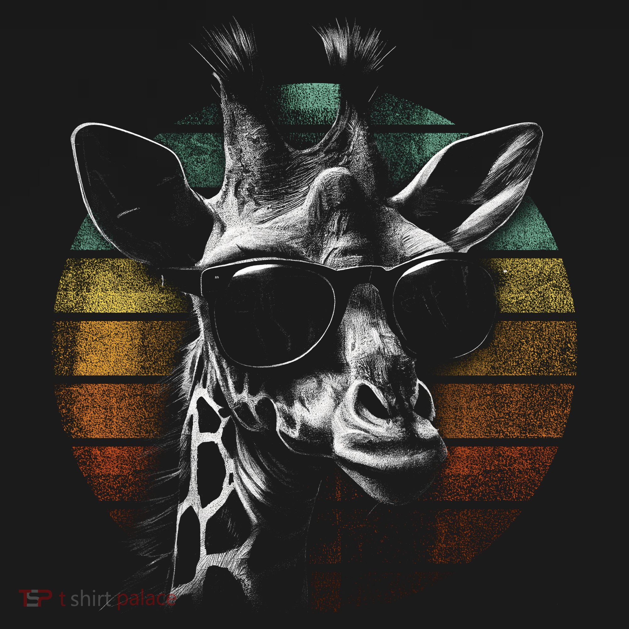 Retro Giraffe Wearing Sun Glasses Coaster