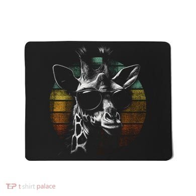 Retro Giraffe Wearing Sun Glasses Mousepad