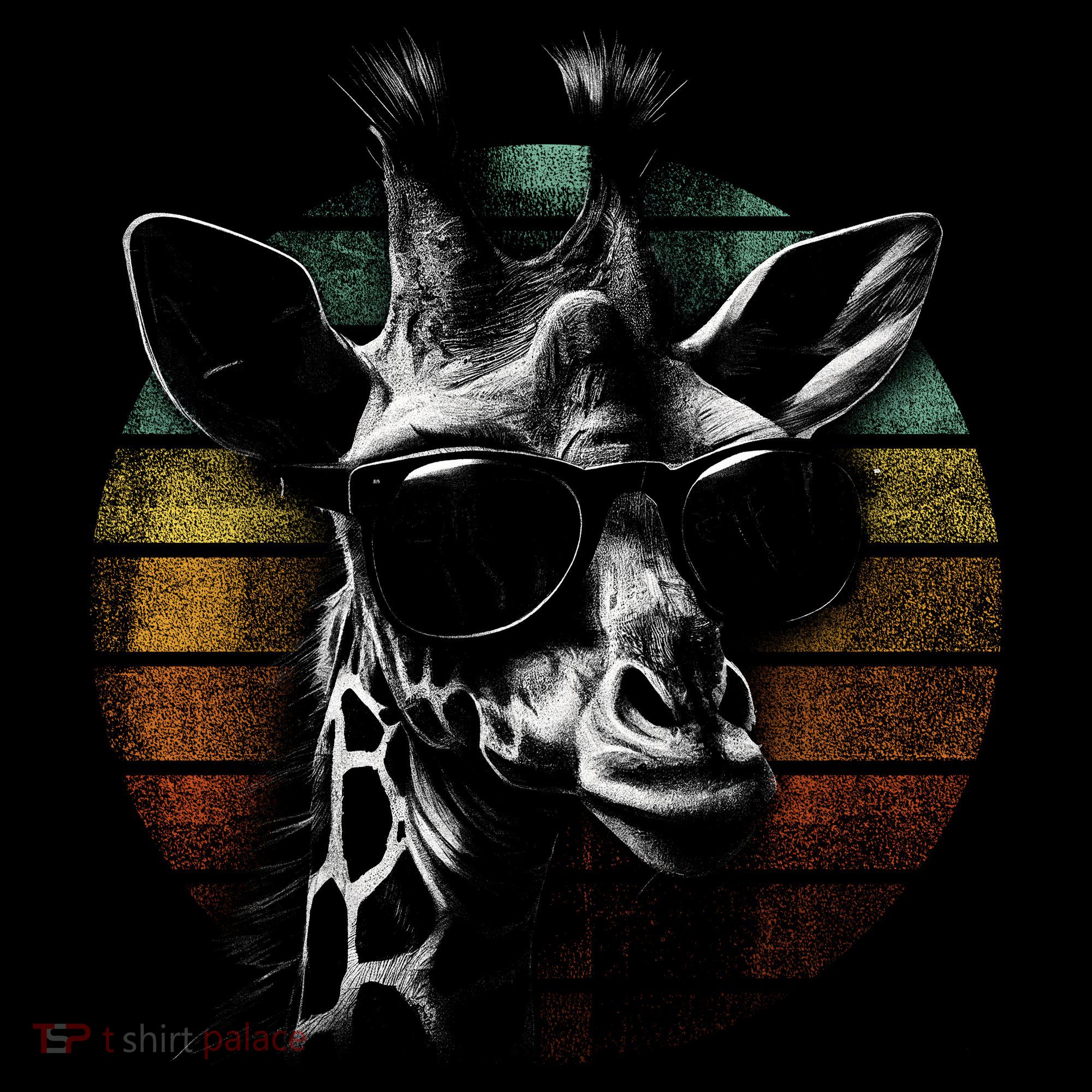 Retro Giraffe Wearing Sun Glasses Mousepad