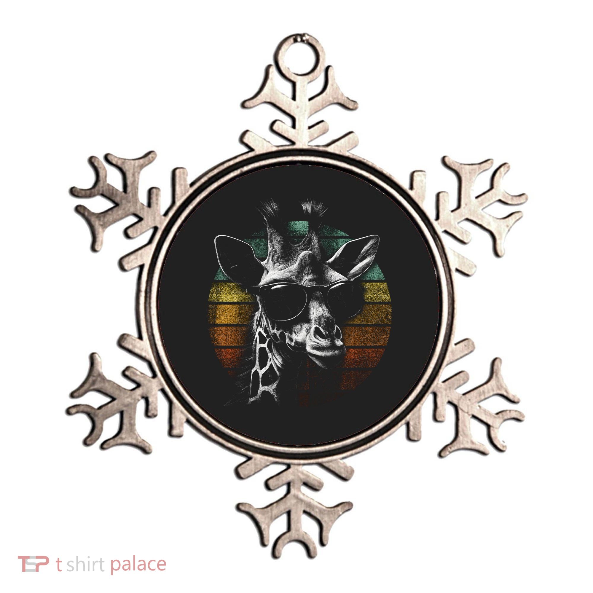 Retro Giraffe Wearing Sun Glasses Ornament