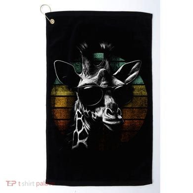 Retro Giraffe Wearing Sun Glasses Golf Towel