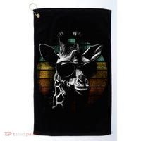 Retro Giraffe Wearing Sun Glasses Golf Towel thumb 0