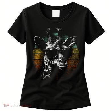 Retro Giraffe Wearing Sun Glasses Women's T-Shirt