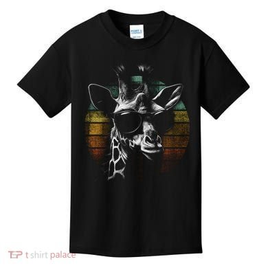 Retro Giraffe Wearing Sun Glasses Kids T-Shirt