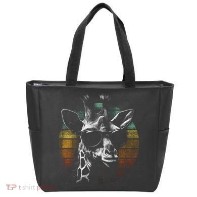 Retro Giraffe Wearing Sun Glasses Tote Bag