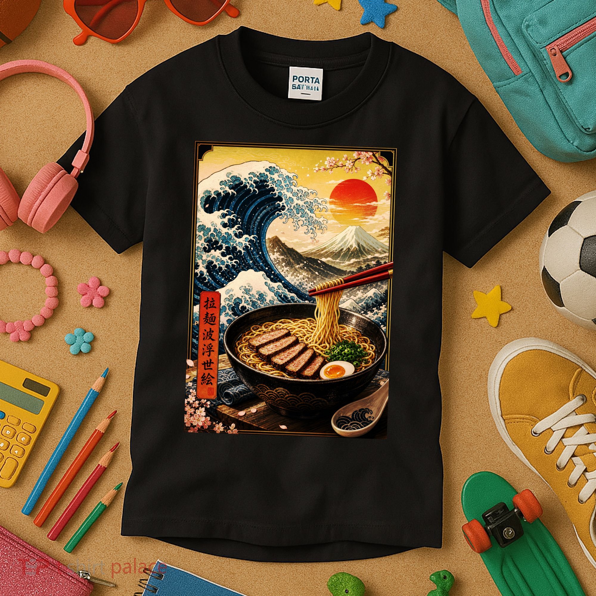 Ramen Great Wave Kids T-Shirt