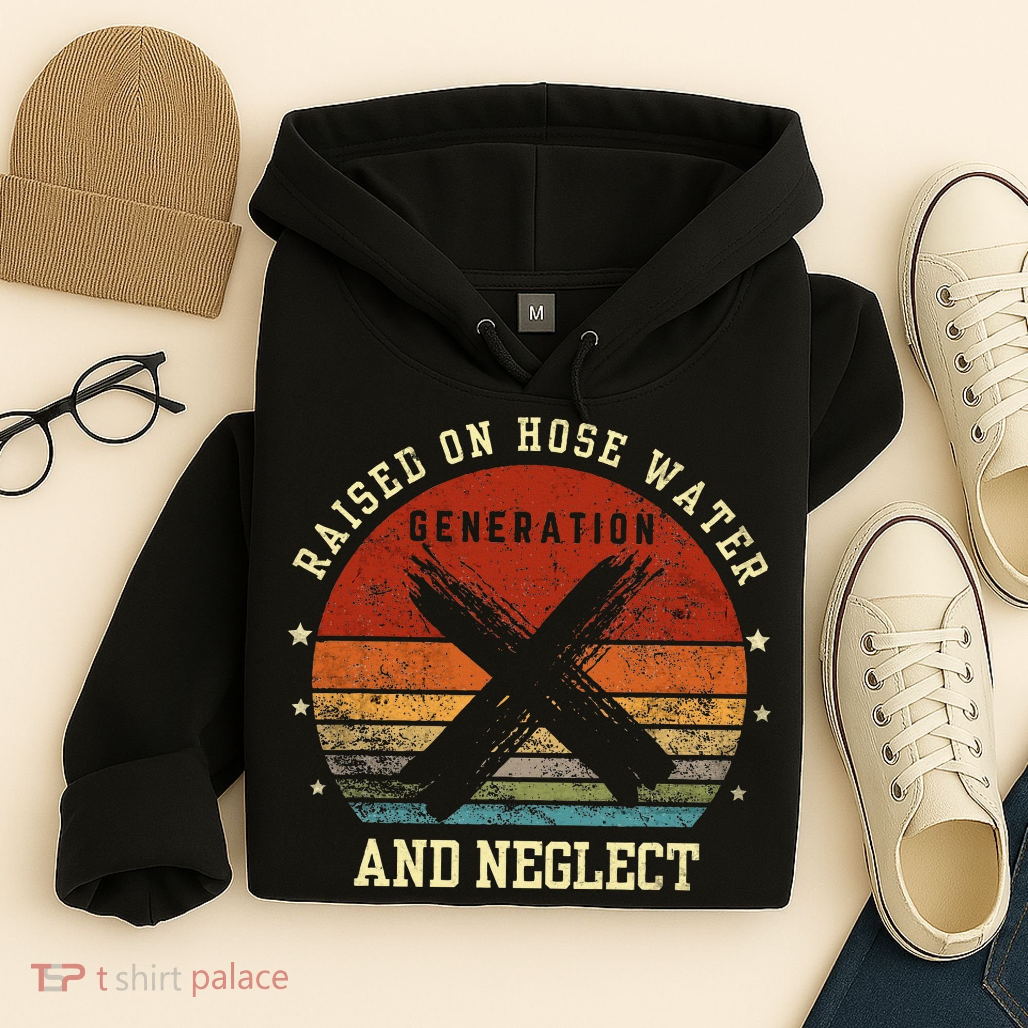 Retro Generation X Gen X Raised On Hose Water And Neglect Hoodie