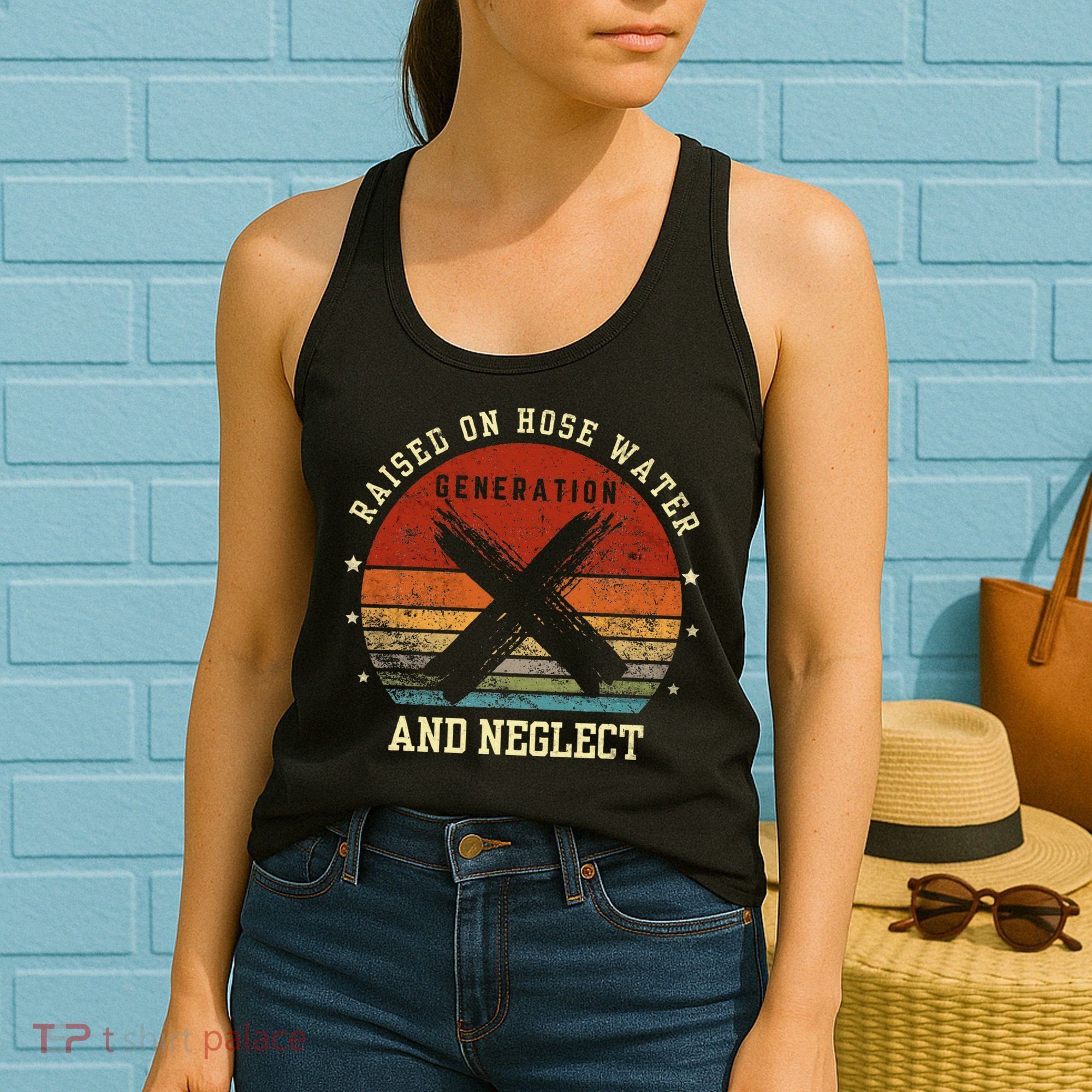 Retro Generation X Gen X Raised On Hose Water And Neglect Women's Tank Top