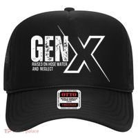 Retro Gen X Humor Gen X Raised On Hose Water And Neglect Hat thumb 0