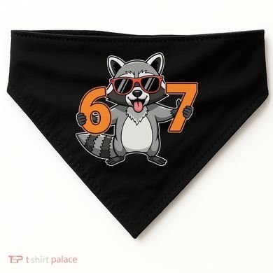 Racoon Hold 67 Meme 6-7 Funny USA-Made Doggie Bandana